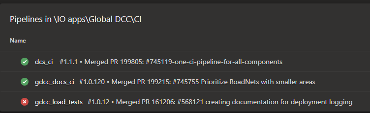 DCS CI pipelines